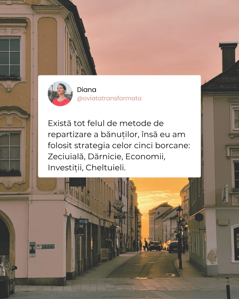 Strategia celor cinci borcane: Zeciuială, Dărnicie, Economii, Investiții, Cheltuieli. 